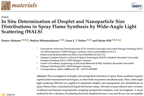 Towards entry "New publication “Determination of droplet and nanoparticle size distributions in spray flame synthesis”"