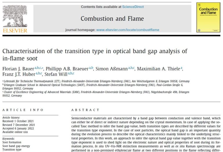 New Publication “Optical bandgap analysis of soot particles”