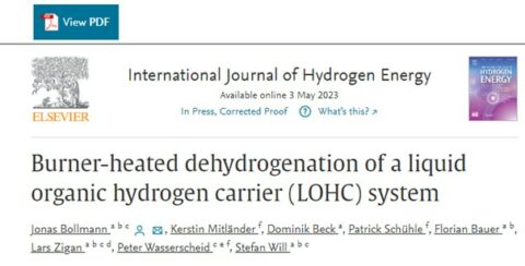 Towards entry "New publication “Burner-heated dehydrogenation of a liquid organic hydrogen carrier (LOHC) system”"