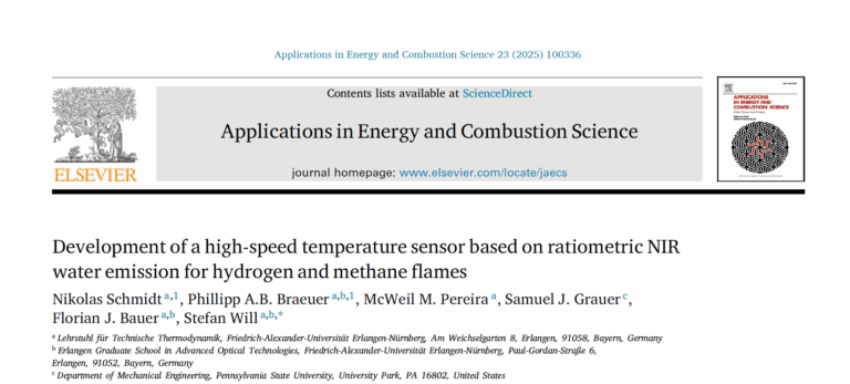 New publication on high-speed temperature measurement in flames
