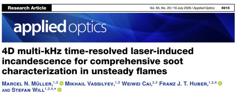 New Publication: 4D Soot Measurement in Unsteady Flames